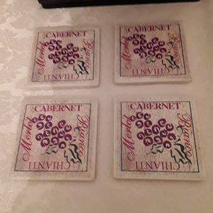Pier 1 Wine Tile Coasters Set of 4